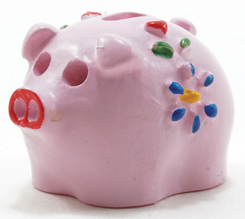 Dollhouse Miniature Piggy Bank, Assorted Pink, Blue, Or Yellow